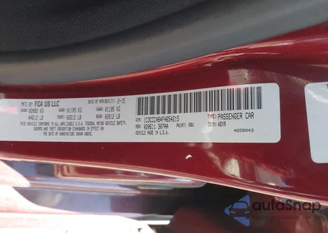 2015 Chrysler 200 Limited from USA, damaged, VIN 1C3CCCAB4FN654215